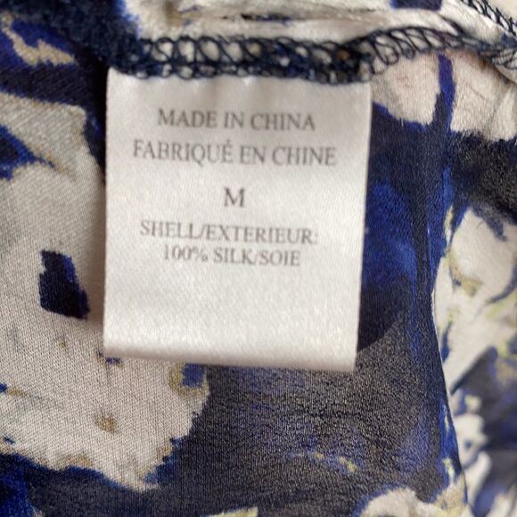 THEORY Celia Floral Print Silk Blouse size M - Picture 7 of 7
